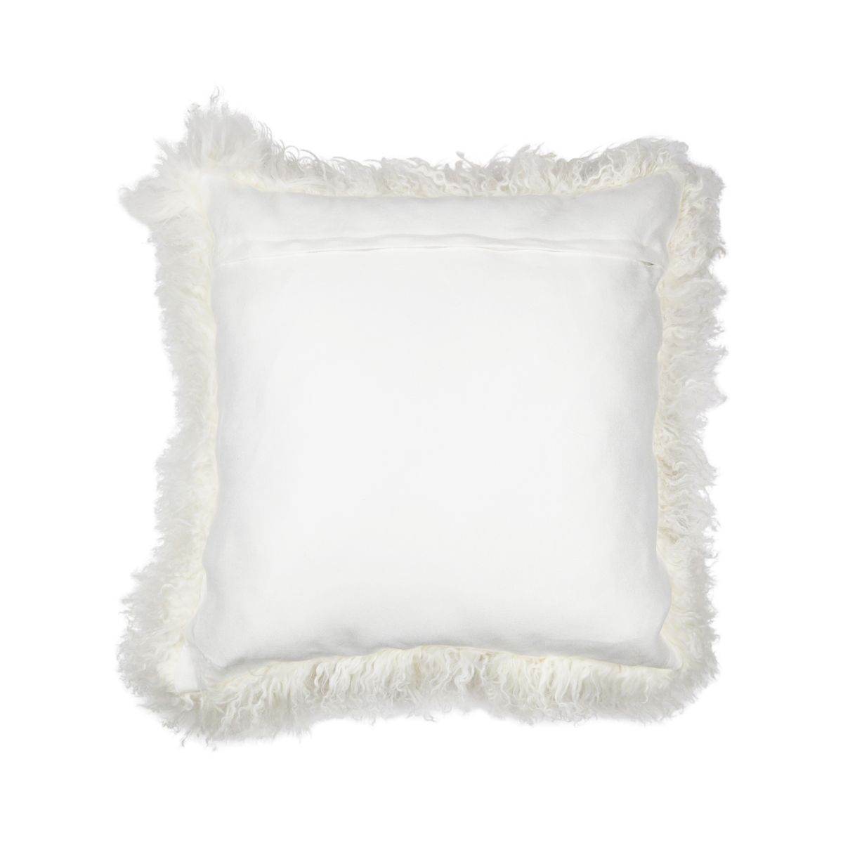 Coussin en peau de mouton tibétain | 50x50 cm Blanche-Neige
