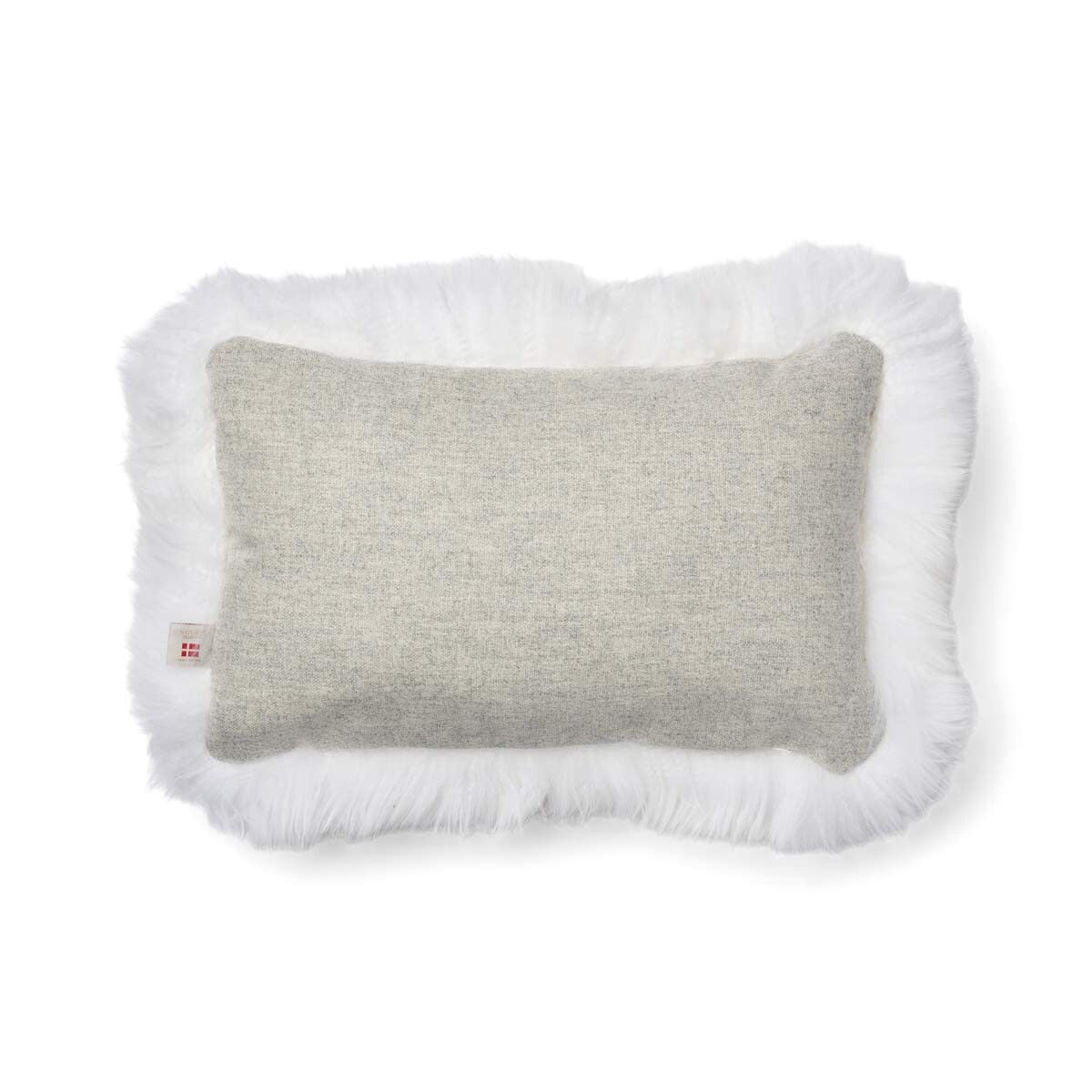 Coussin en peau de mouton longue laine - 34x52 cm