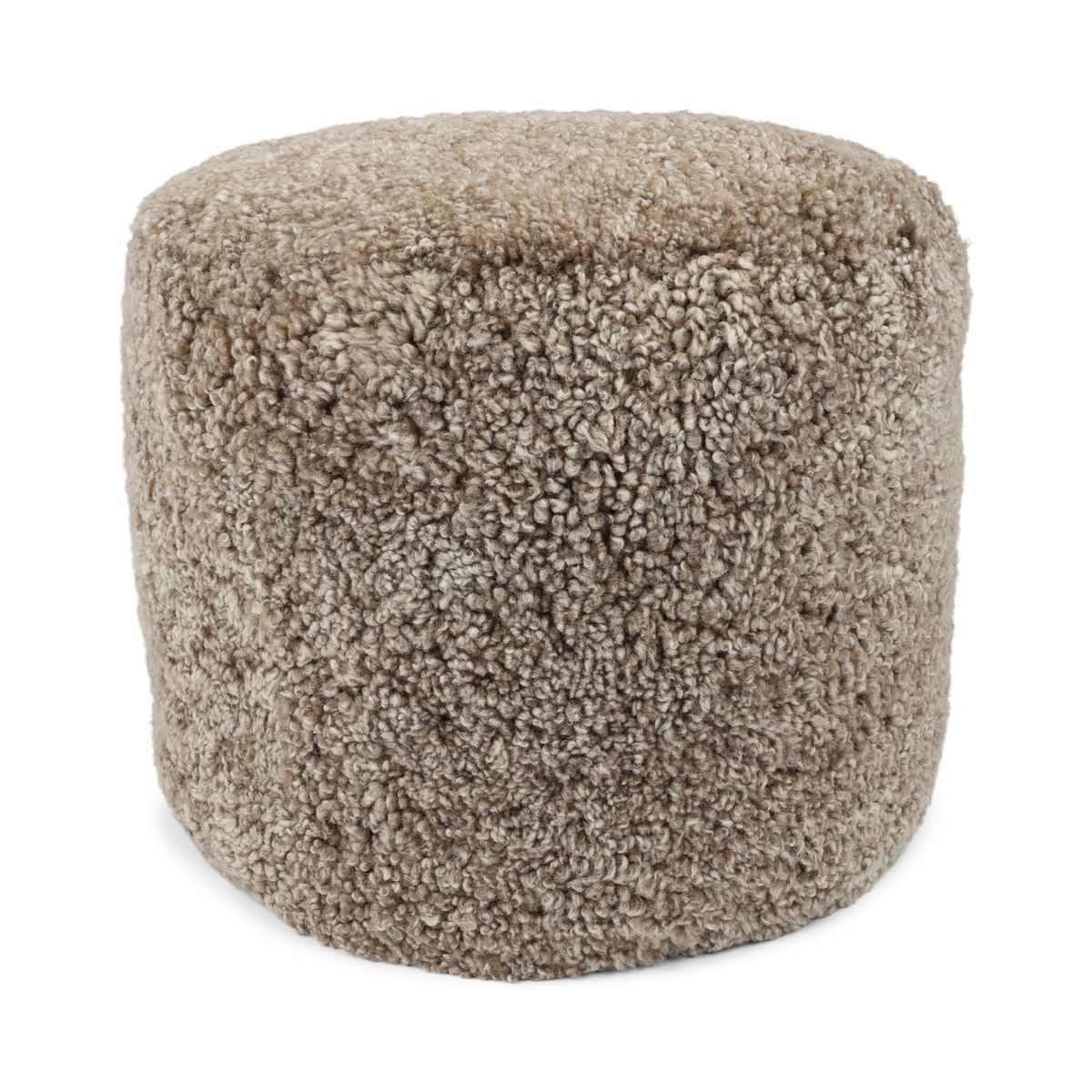 Pouf en peau de mouton bouclée | Laine courte