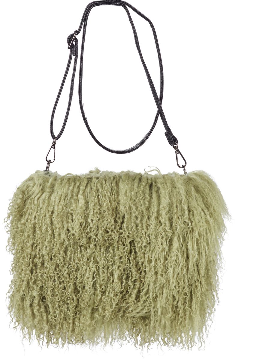Sac manchon Jasmin en fourrure Vert sauge
