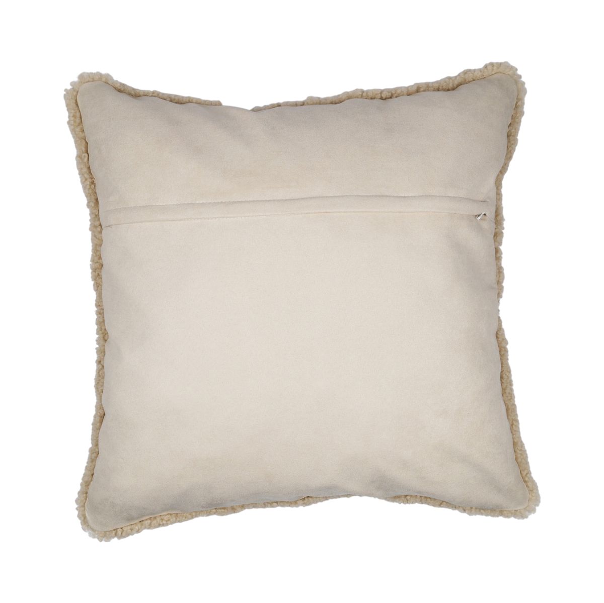 Coussin en peau de mouton | Laine courte | Nouvelle-Zélande | 50x50 cm Beige