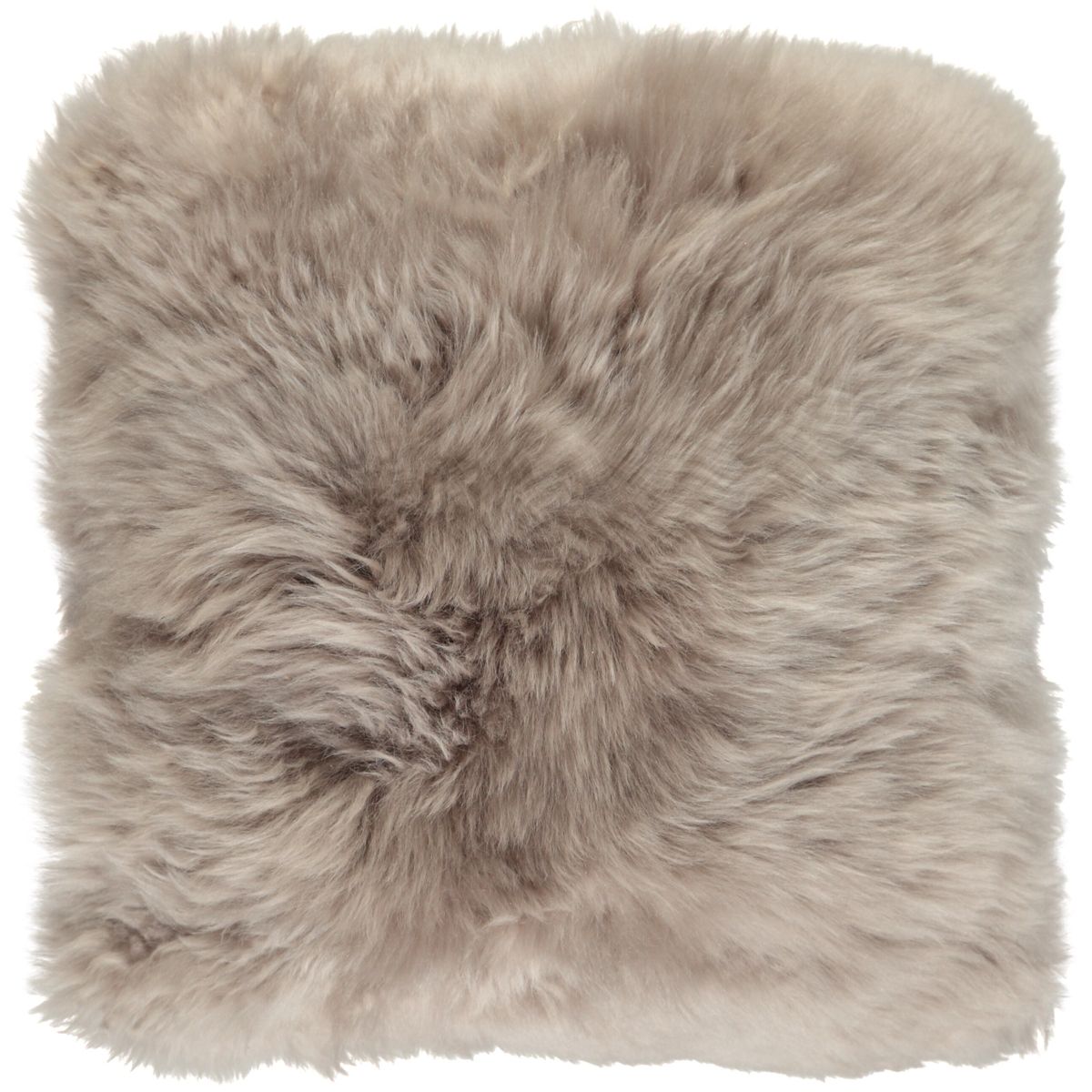 Coussin en peau de mouton longue laine | 35x35 cm Colombe