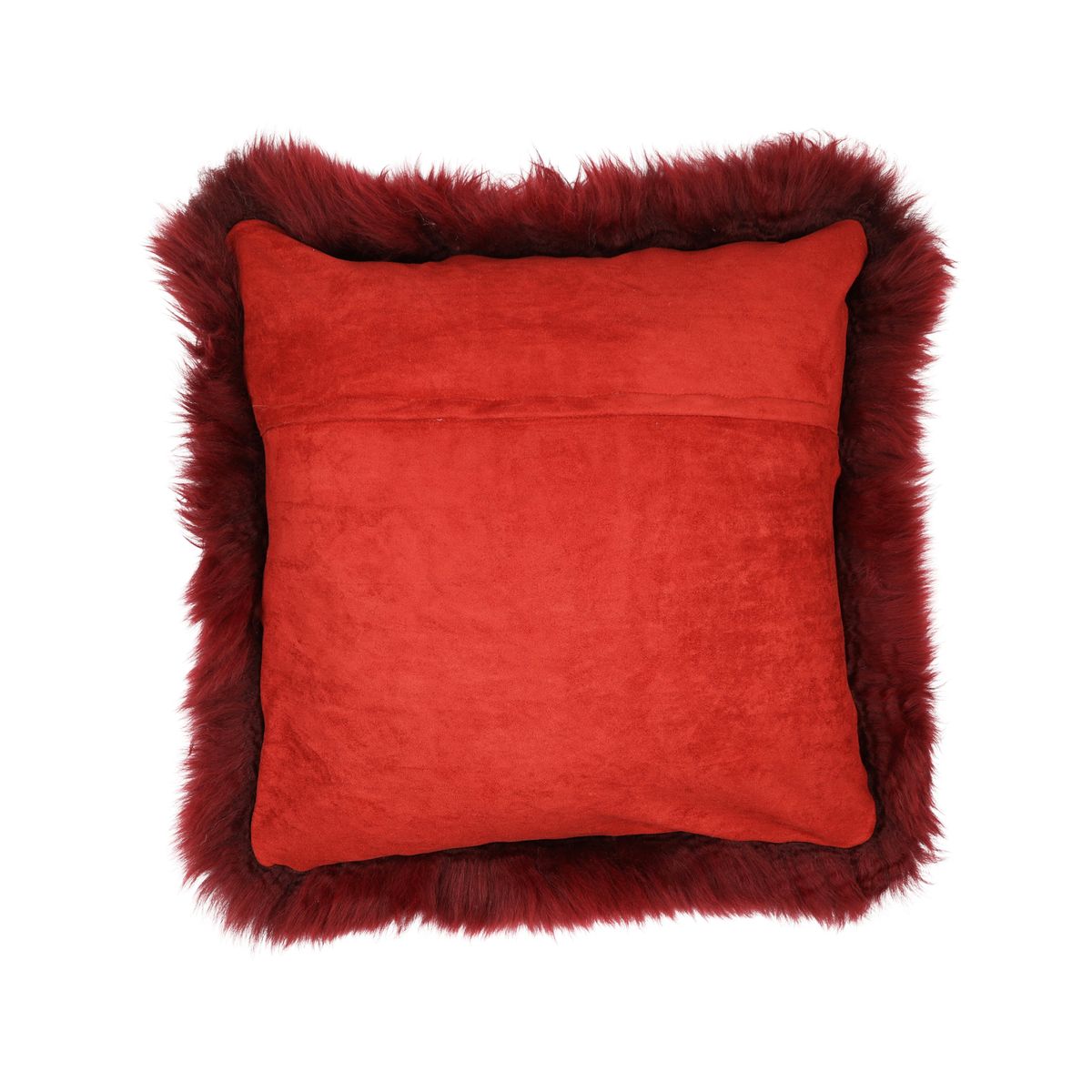 Coussin en peau de mouton | Laine longue | Nouvelle-Zélande | 50x50 cm Bordeaux
