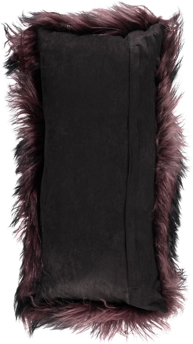 Coussin en cachemire bouclé - 28x56 cm Noir/Marron