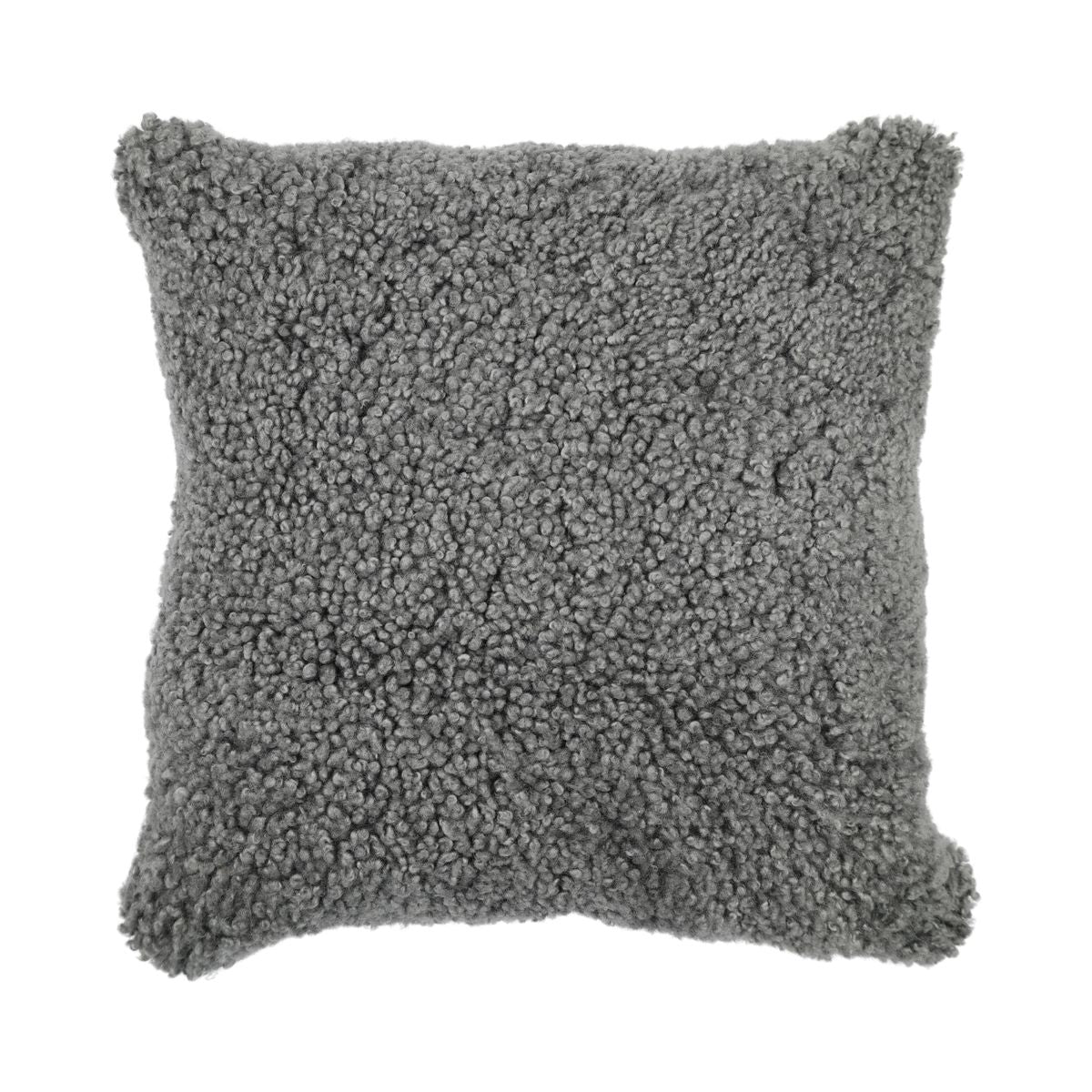 Coussin en peau de mouton | Laine courte | Nouvelle-Zélande | 40x40 cm Scandinavie Gris clair