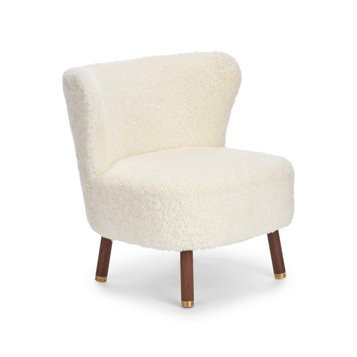 Fauteuil lounge Emil | Laine courte Ivoire