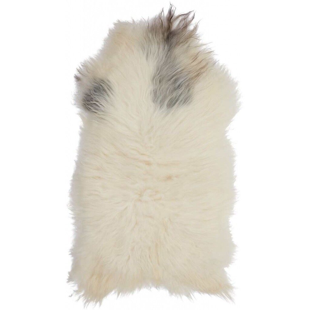 Peau de mouton islandaise | Laine longue | 90 cm Noir/Blanc