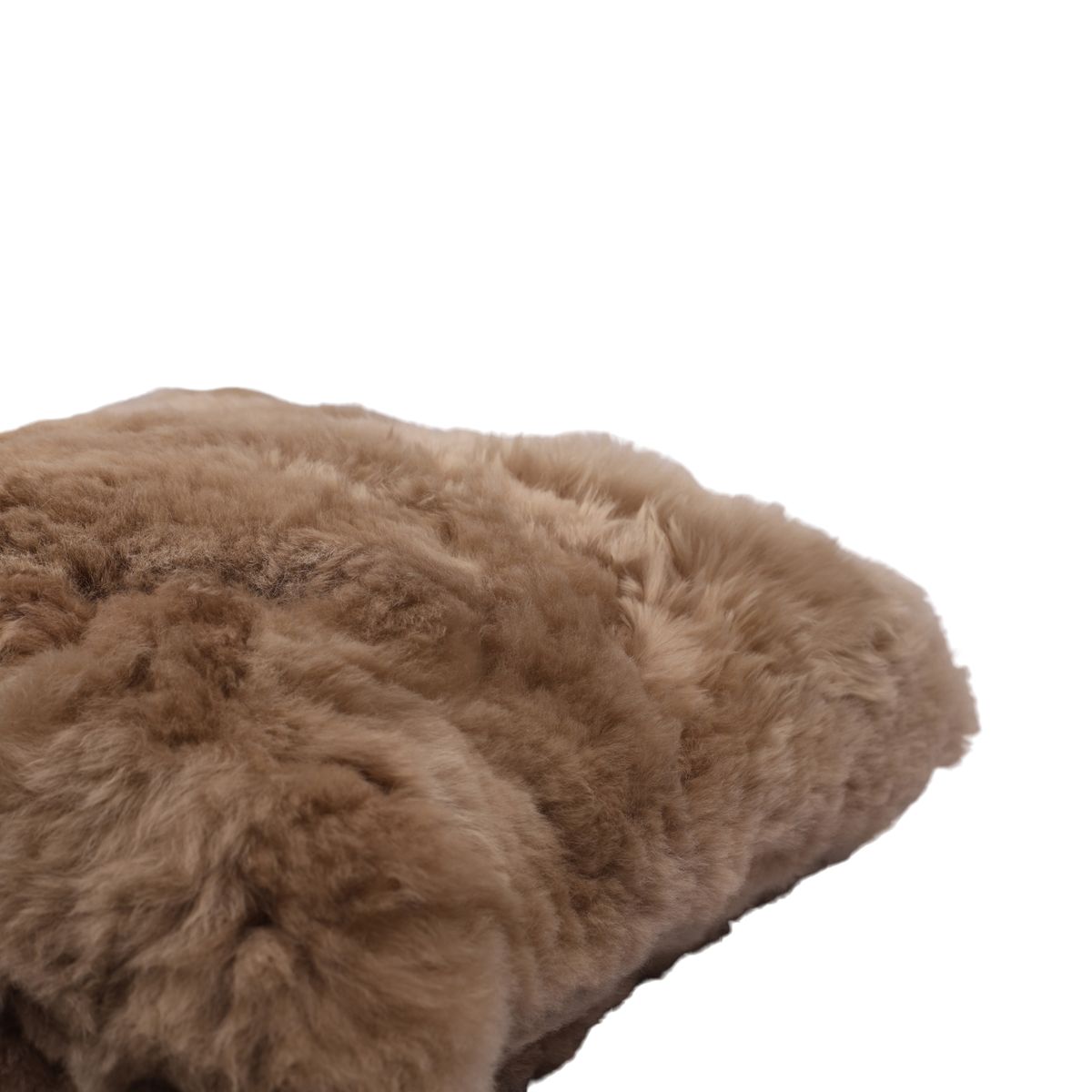 Coussin en alpaga | double face | laine courte Taupe