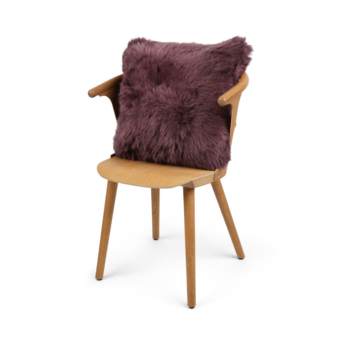 Coussin en peau de mouton | Laine longue | Nouvelle-Zélande | 50x50 cm Aubergine