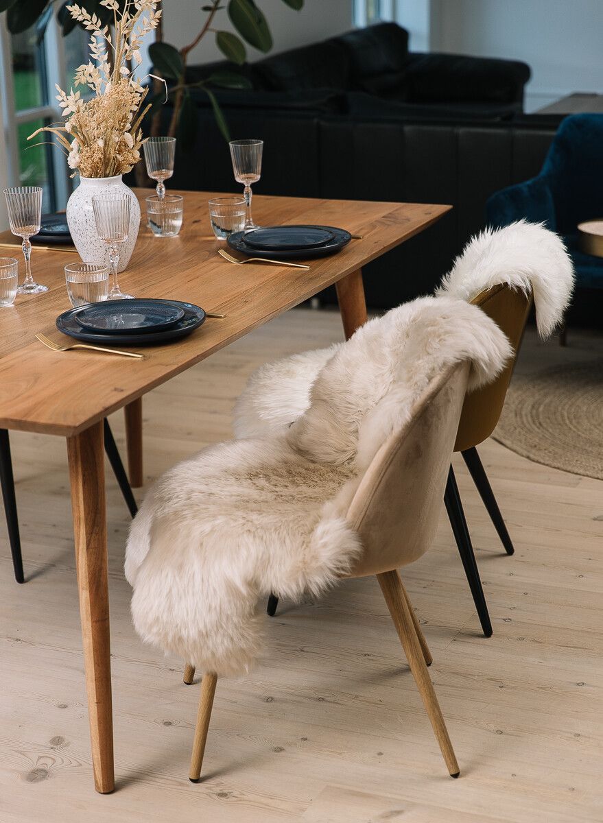 Tapis en peau de mouton mérinos | Laine longue | 90x60 cm Linge