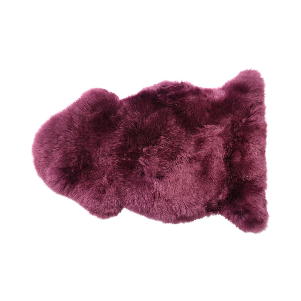 Tapis en peau de mouton mérinos | Laine longue | 90x60 cm Aubergine