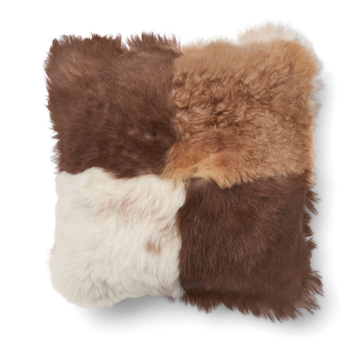 Coussin agneau Toscana | double face Mélange brun/beige