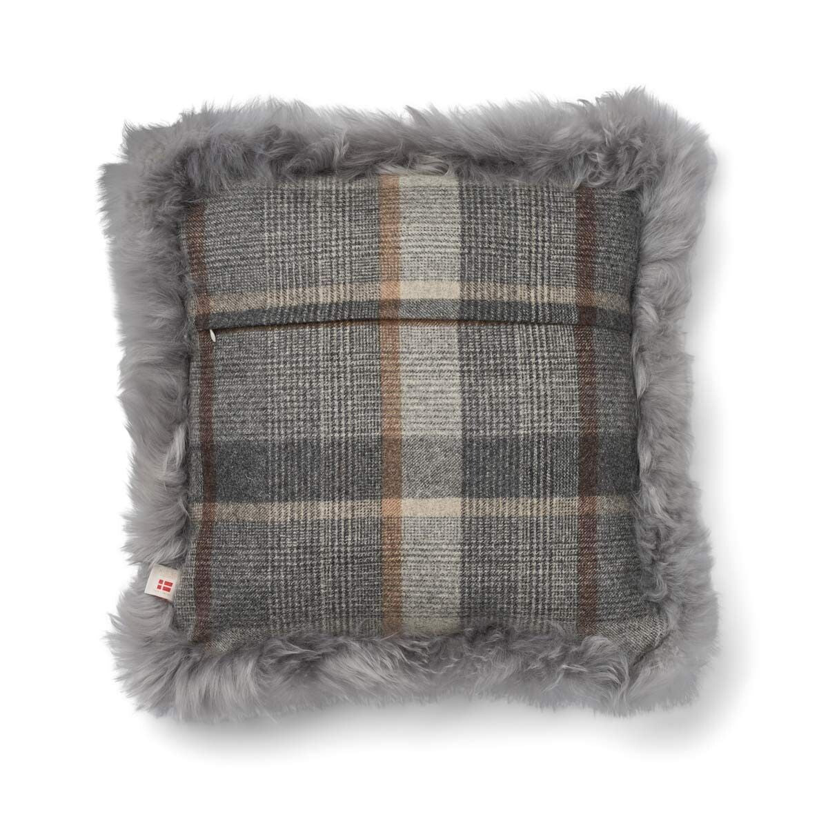 Coussin en laine | double face | garniture LW | 52x52 cm Glencheck-Gris/Gris clair
