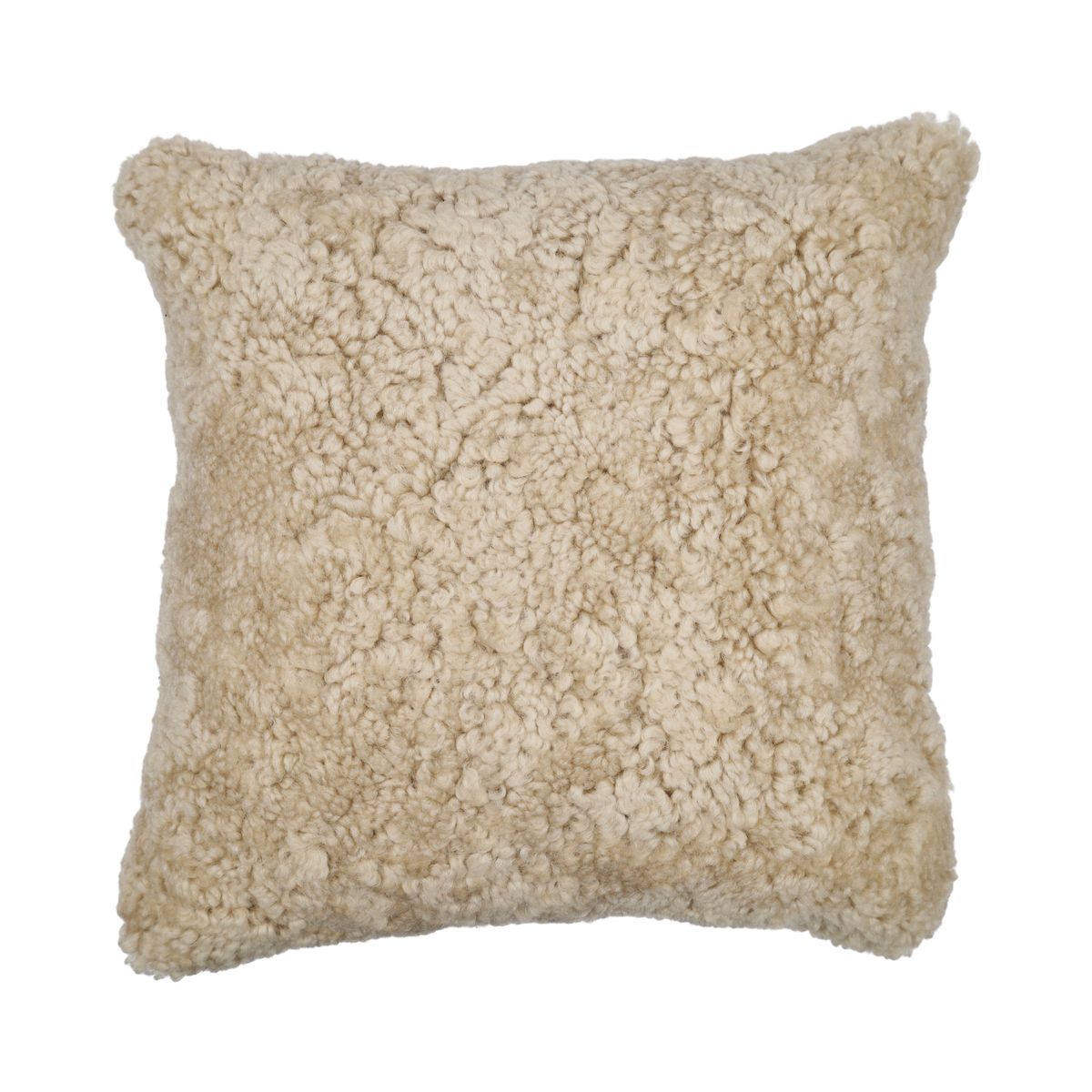 Coussin en peau de mouton | Laine courte | Nouvelle-Zélande | 40x40 cm Beige