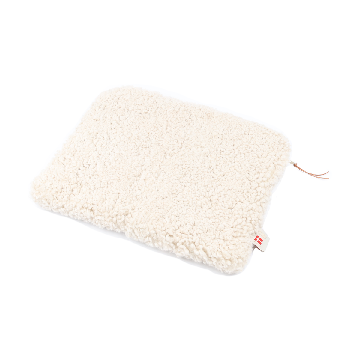 Housse d’ordinateur en peau de mouton | 36 × 28 cm Perle