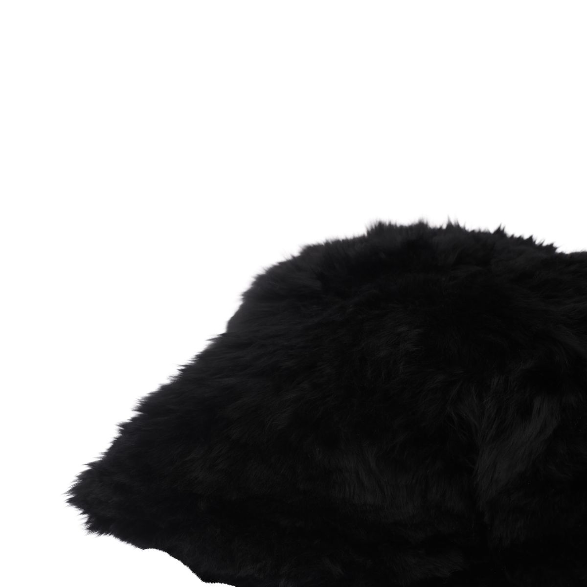  Alpaca Fur Cushion | Double sided | Short Wool Black