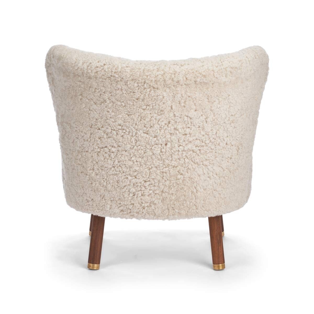 Fauteuil lounge Emil | Laine courte Perle