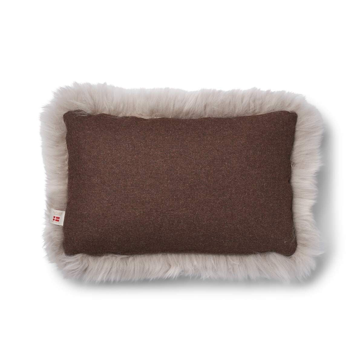 Coussin en peau de mouton longue laine - 34x52 cm