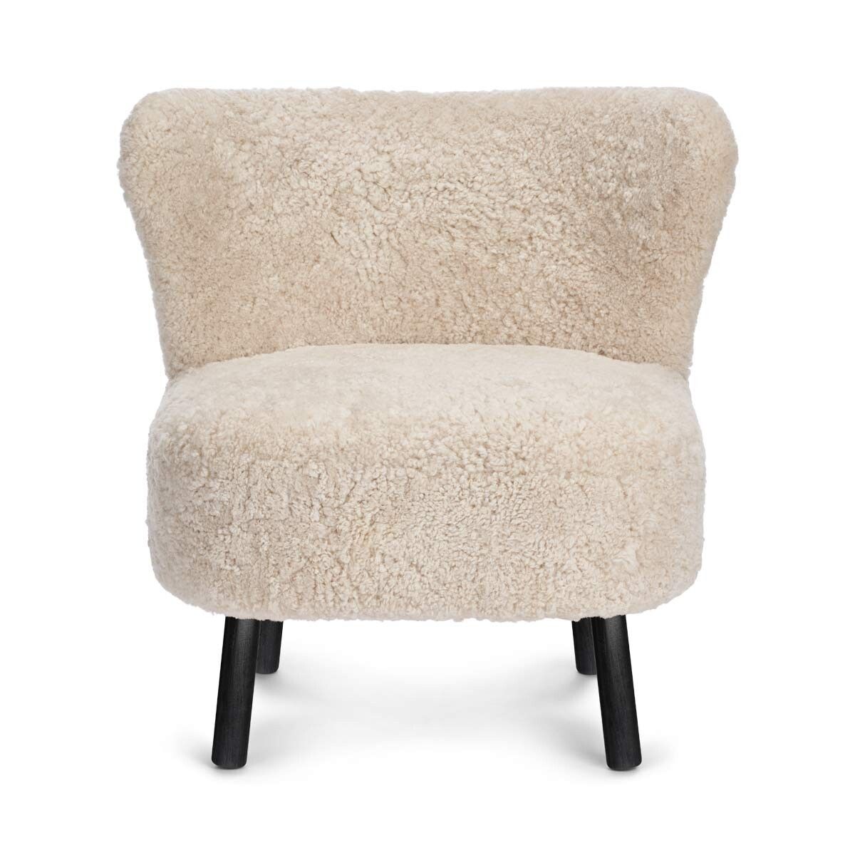 Fauteuil lounge Emil | Laine courte Perle