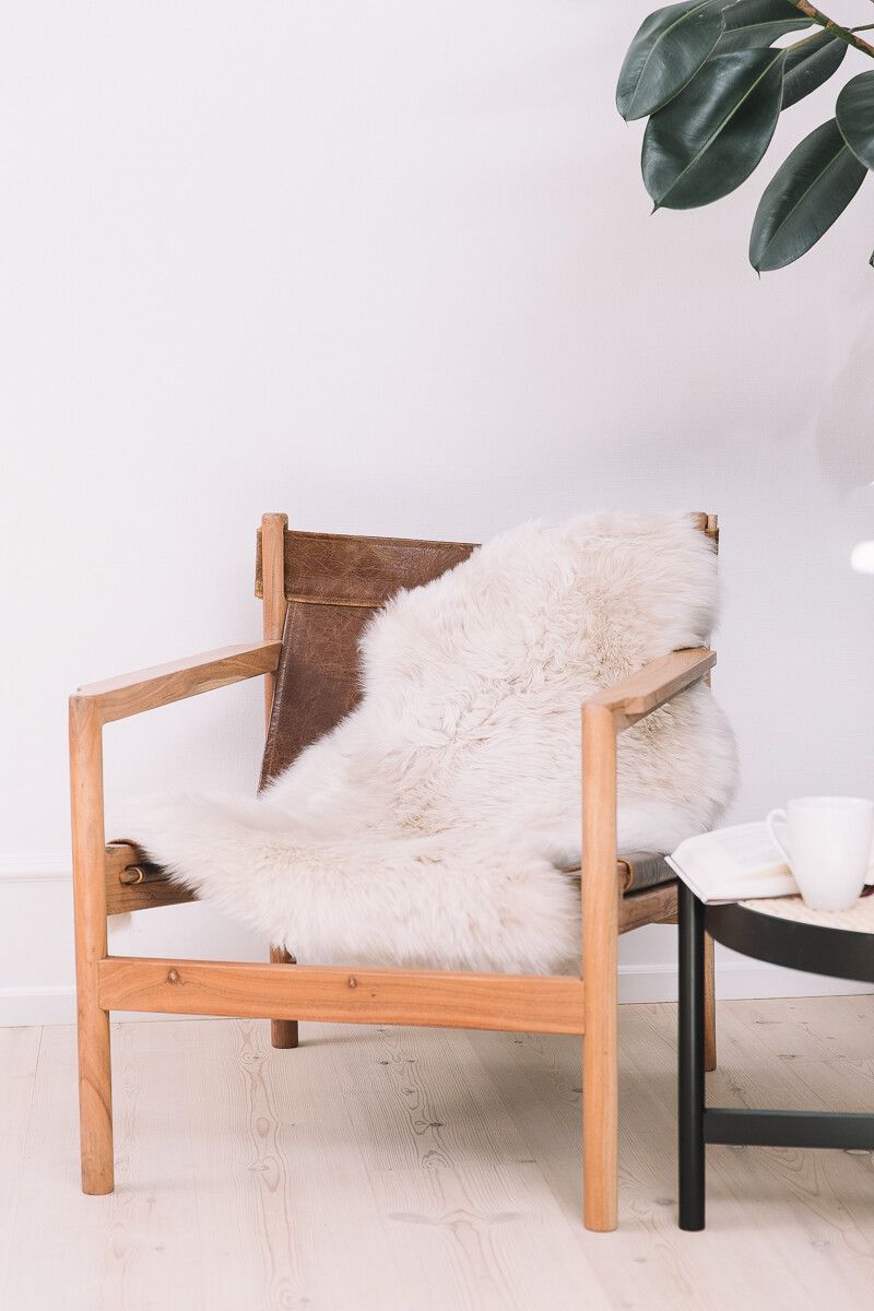 Tapis en peau de mouton mérinos | Laine longue | 90x60 cm Linge