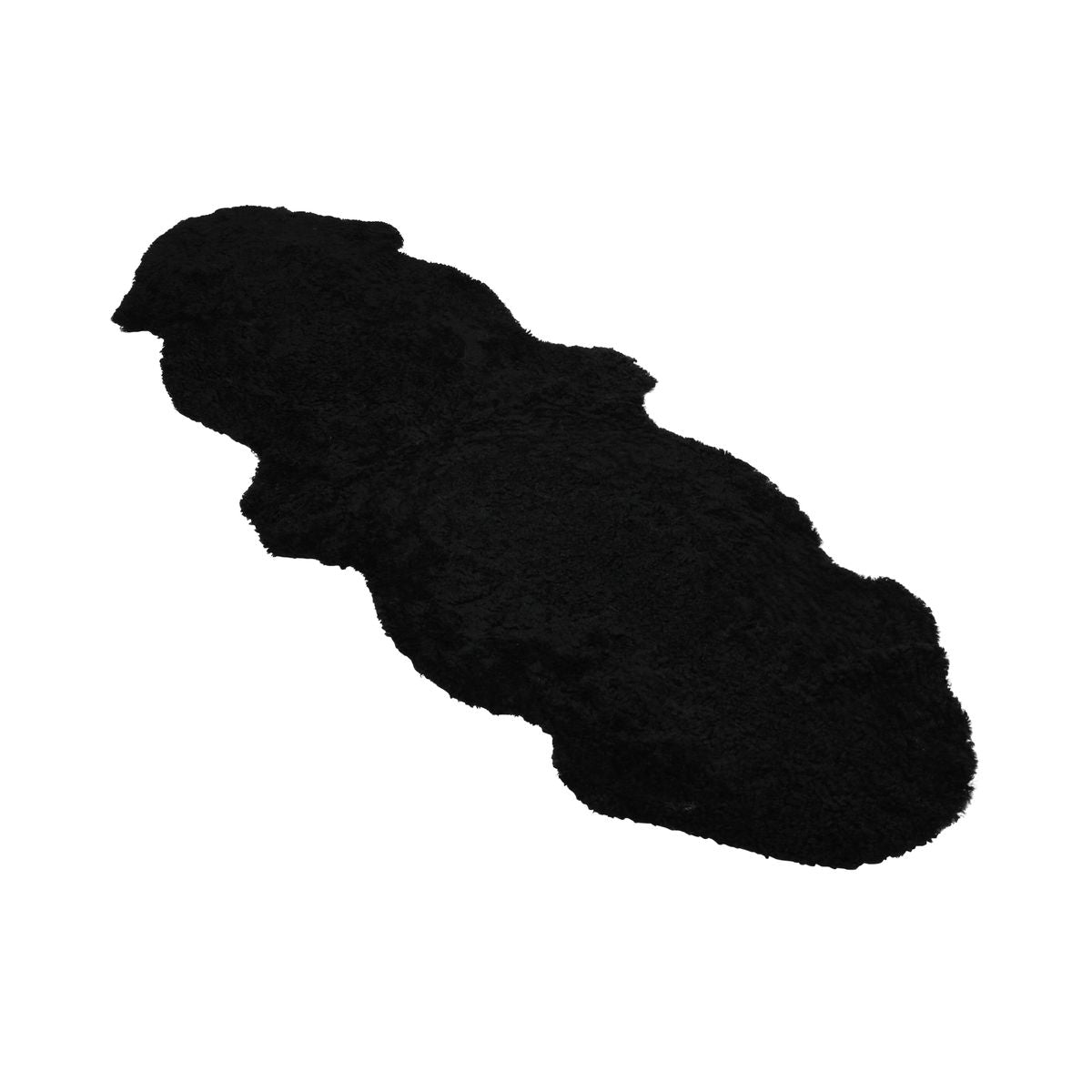 Double peau de mouton | Laine courte | Nouvelle-Zélande | 160x60 cm Noir