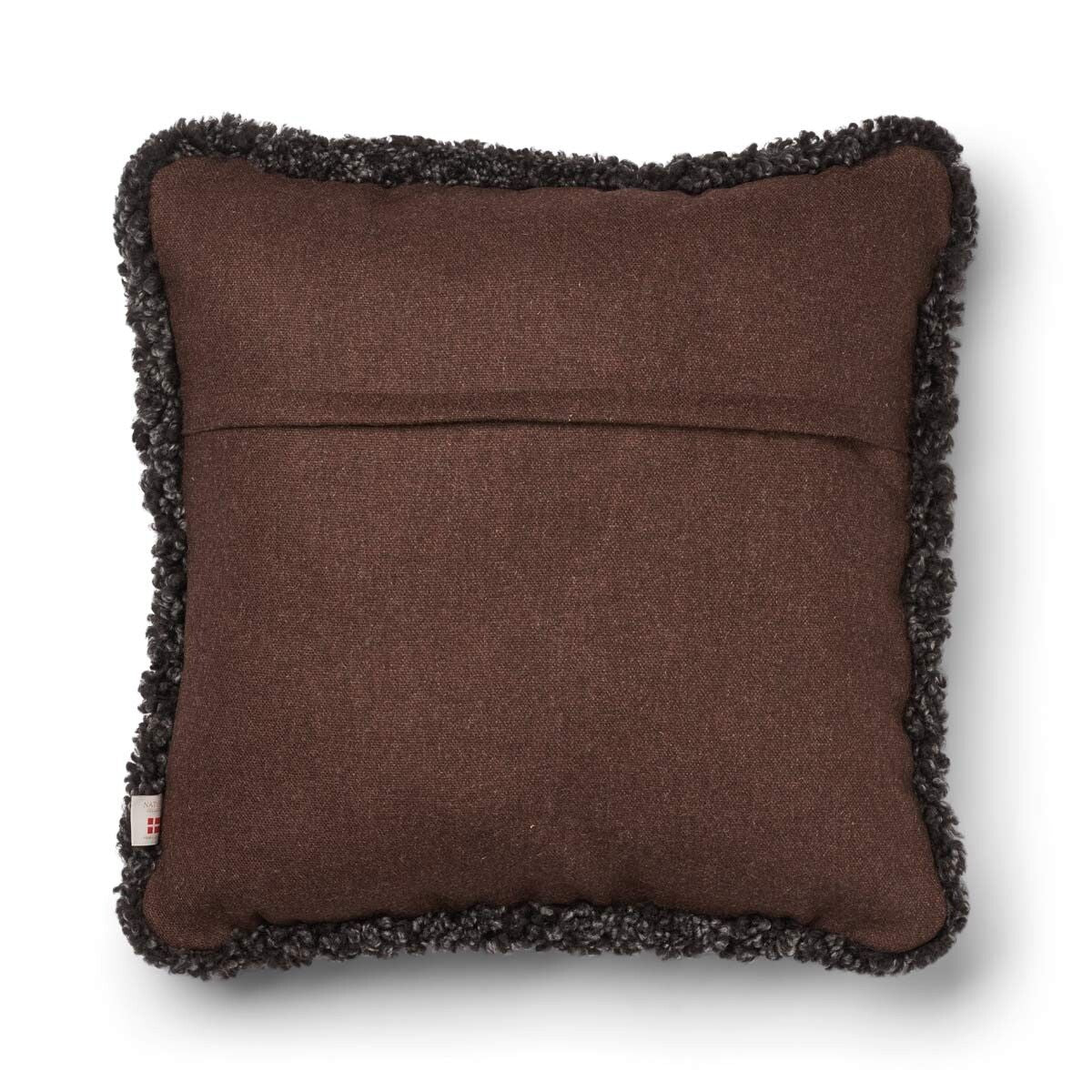 Coussin en laine courte de mouton | garniture SW | 52x52 cm Marron/Cappuccino