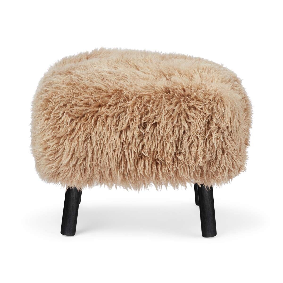 Repose-pieds Emily | Peau de mouton  | Laine longue Miel