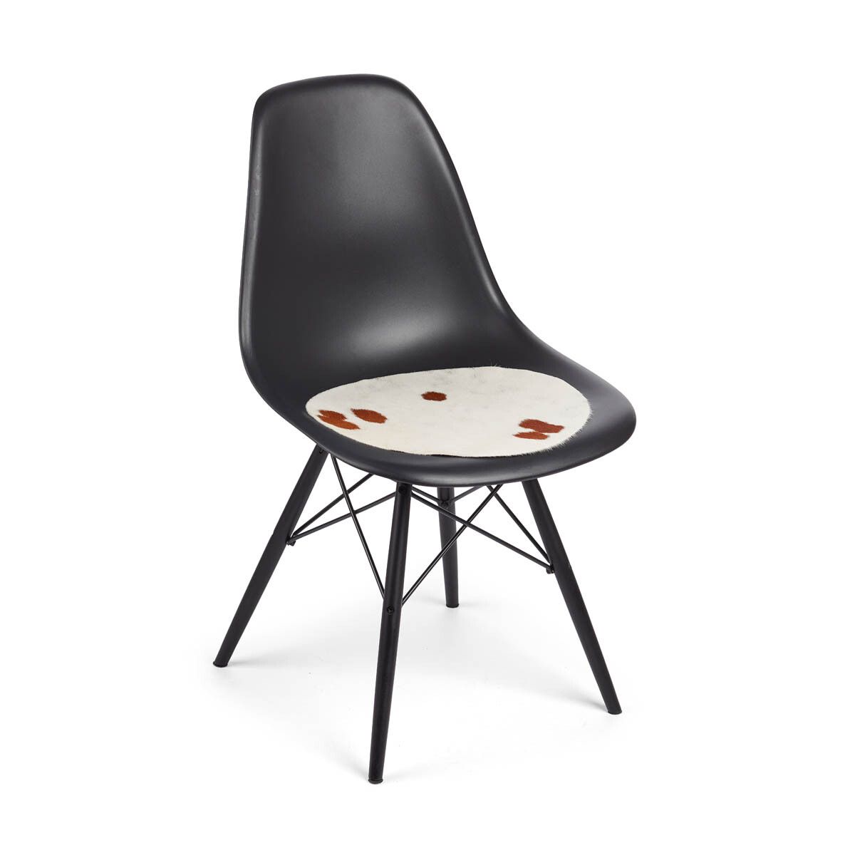 Dessus de siège en cuir de veau | Ø37 cm Sel/poivre/brun/blanc