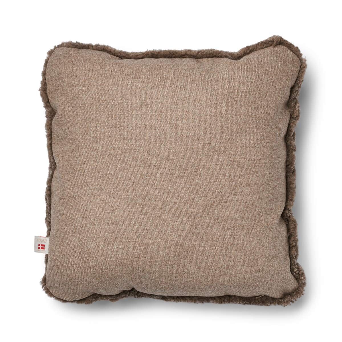 Coussin en laine courte de mouton - 52x52 cm