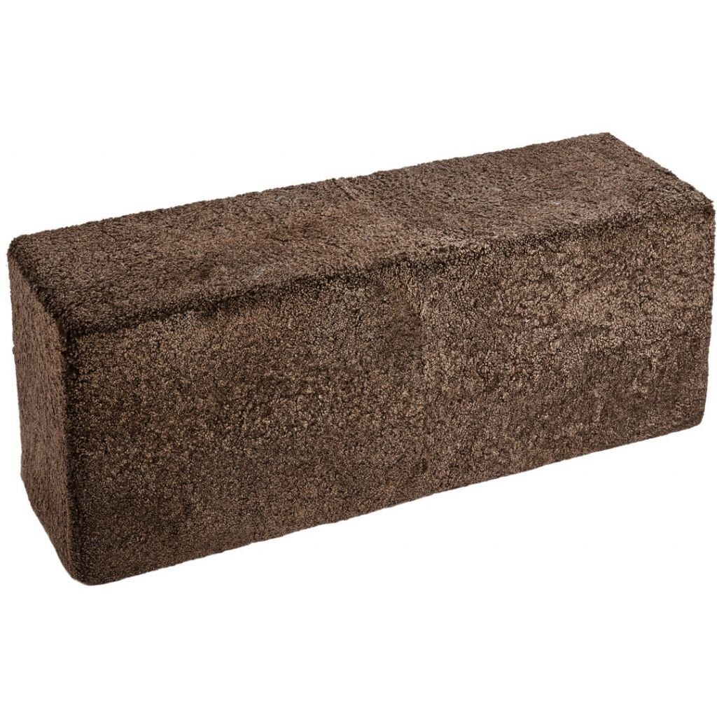 Short Wool Curly Sheepskin Pouf-Bench