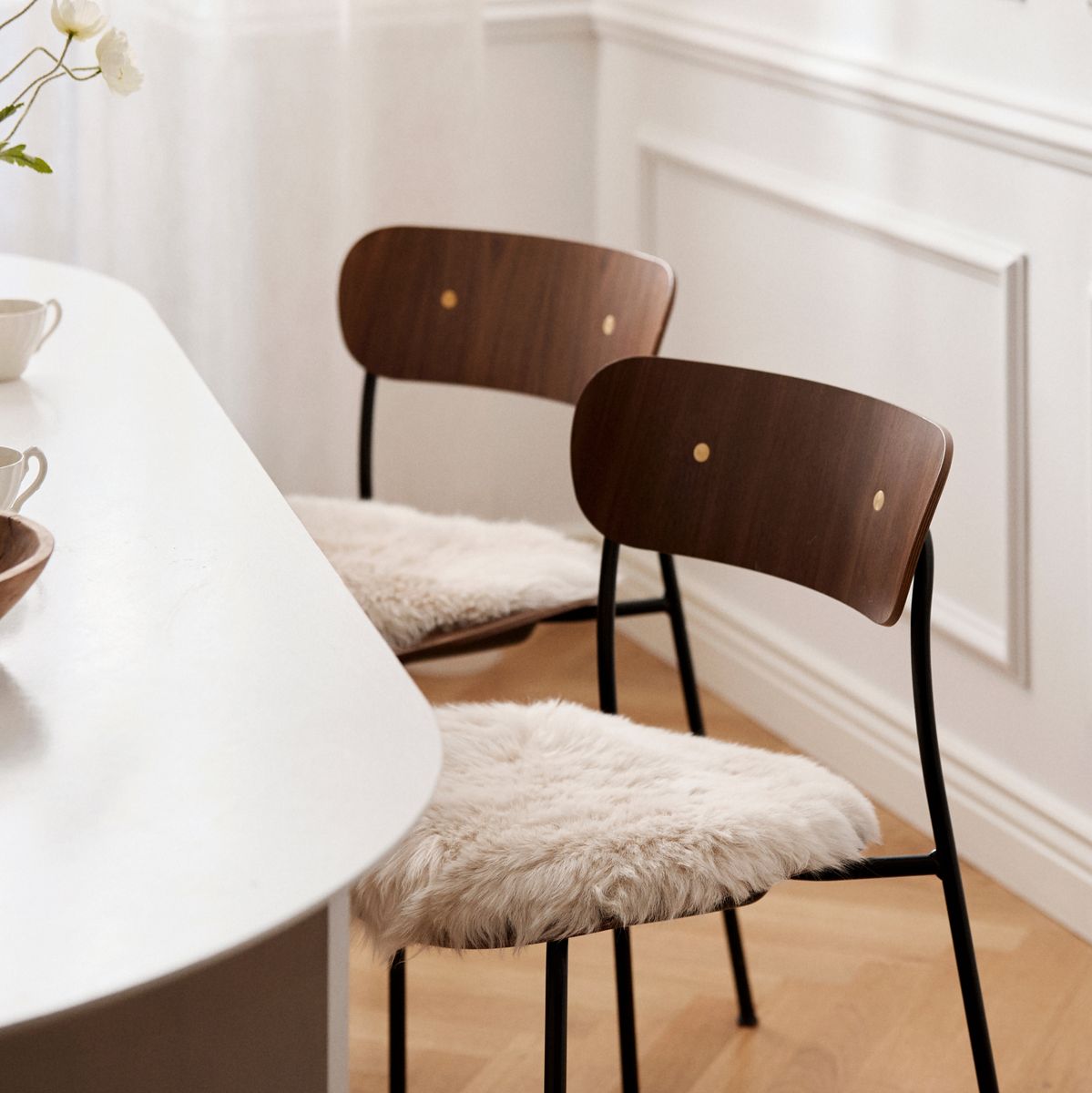 Dessus de siège en peau de mouton | Laine longue | Ø38 cm Fiesta