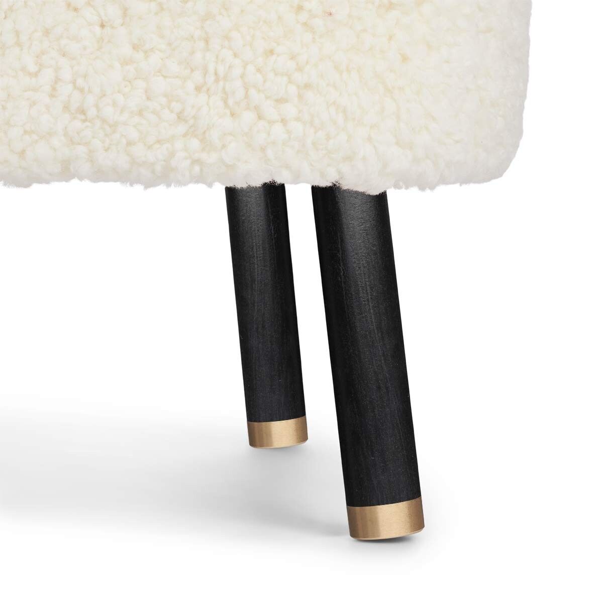 Fauteuil lounge Emil | Laine courte Ivoire