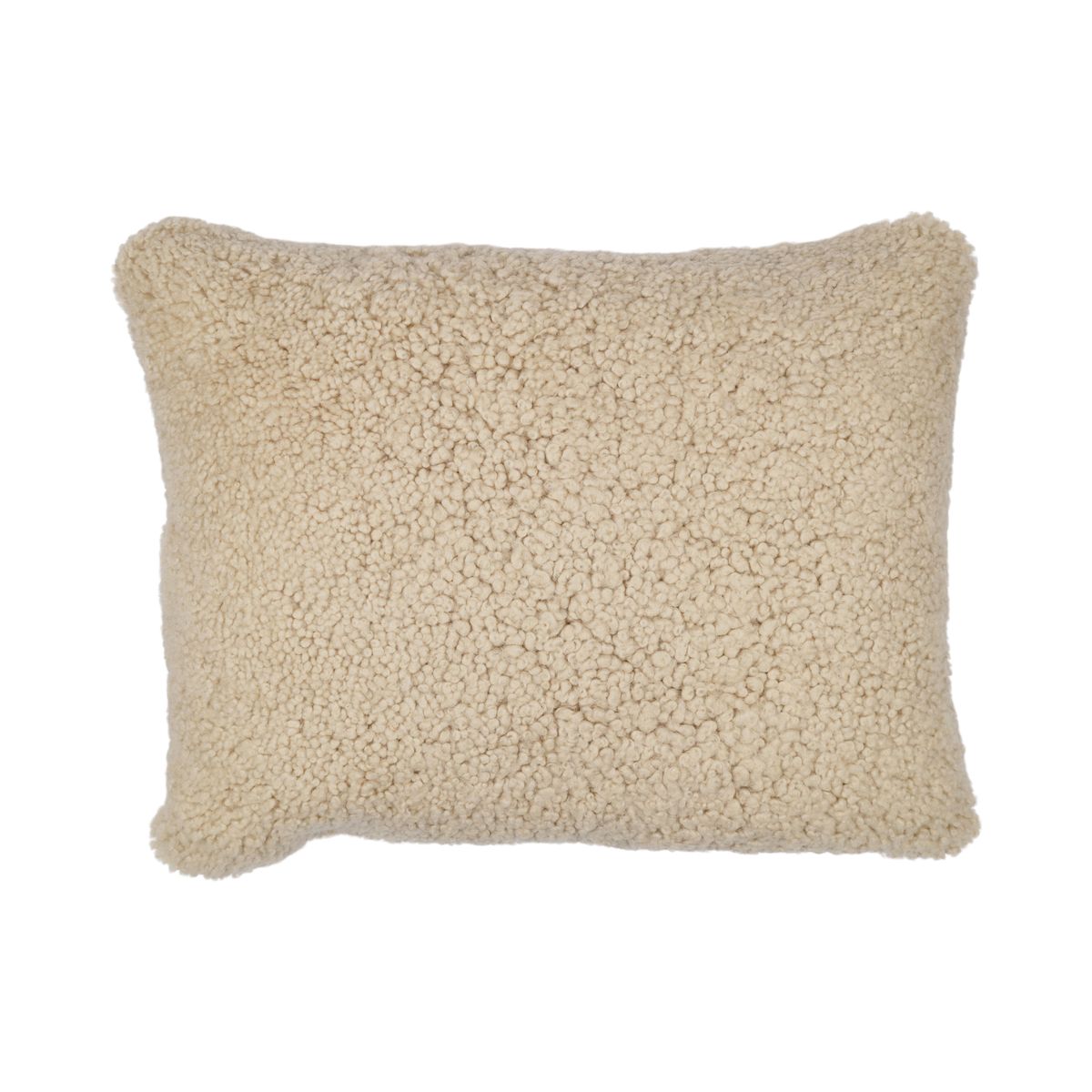Coussin en peau de mouton | Laine courte | Nouvelle-Zélande | 35x45 cm Beige