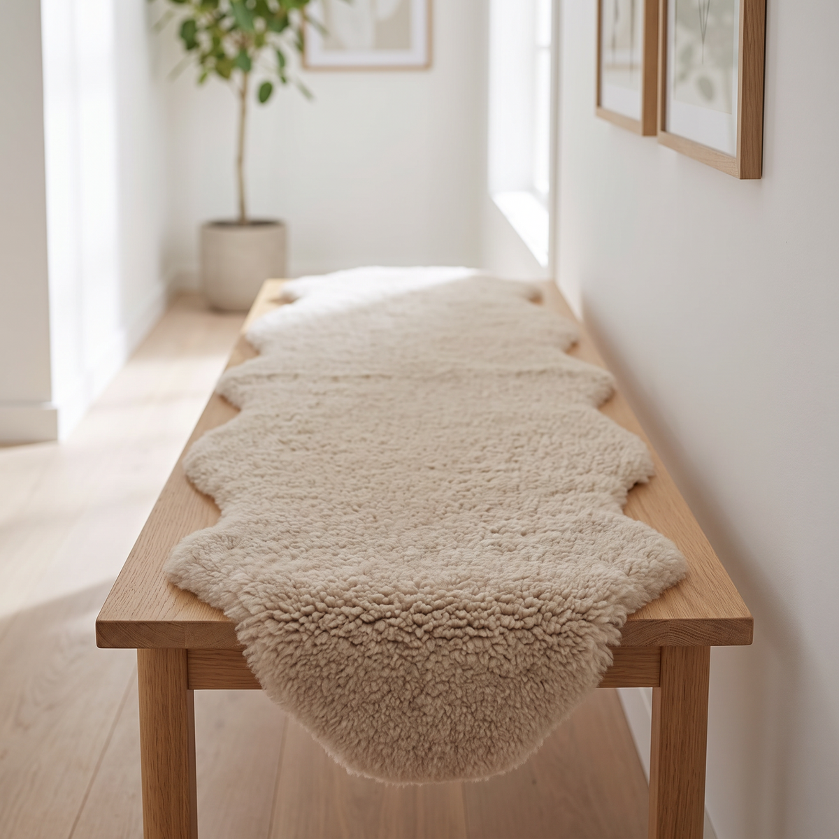 Tapis double en peau de mouton | Nouvelle-Zélande | Laine courte bouclée | 170 × 60 cm Taupe