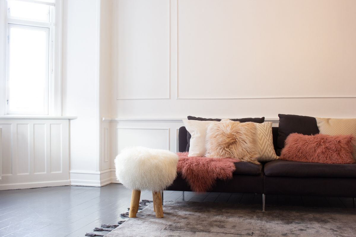 Peau de mouton | Tibet | 85 × 60 cm Noir