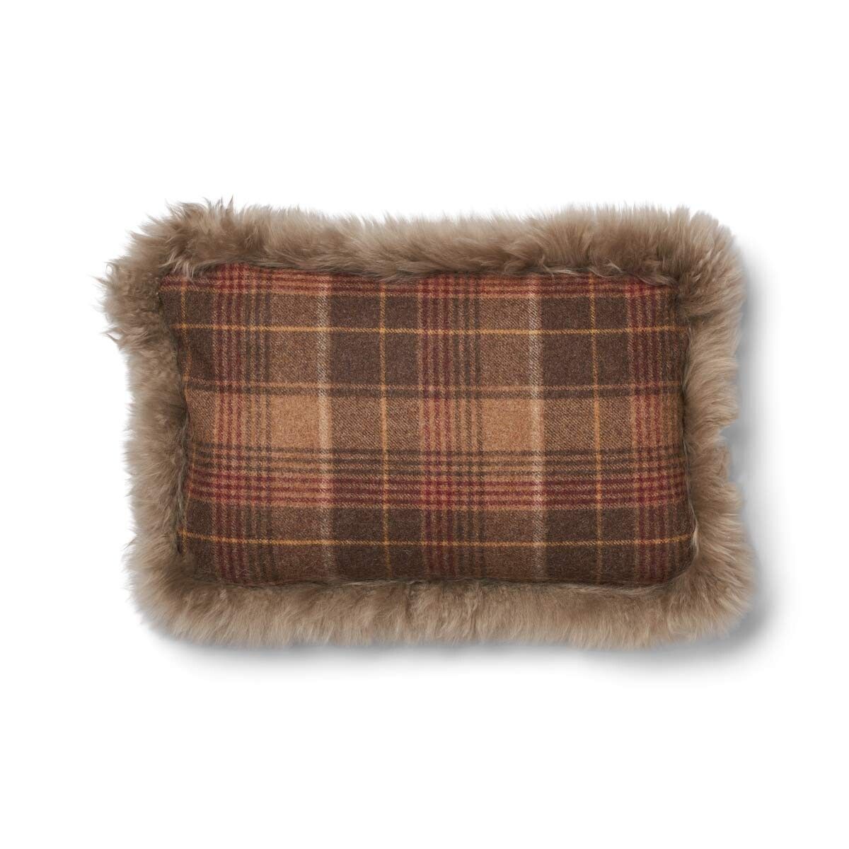 Coussin en laine | double face | garniture LW | 52x52 cm | 34x52 cm Cacao-Marron foncé/Taupe