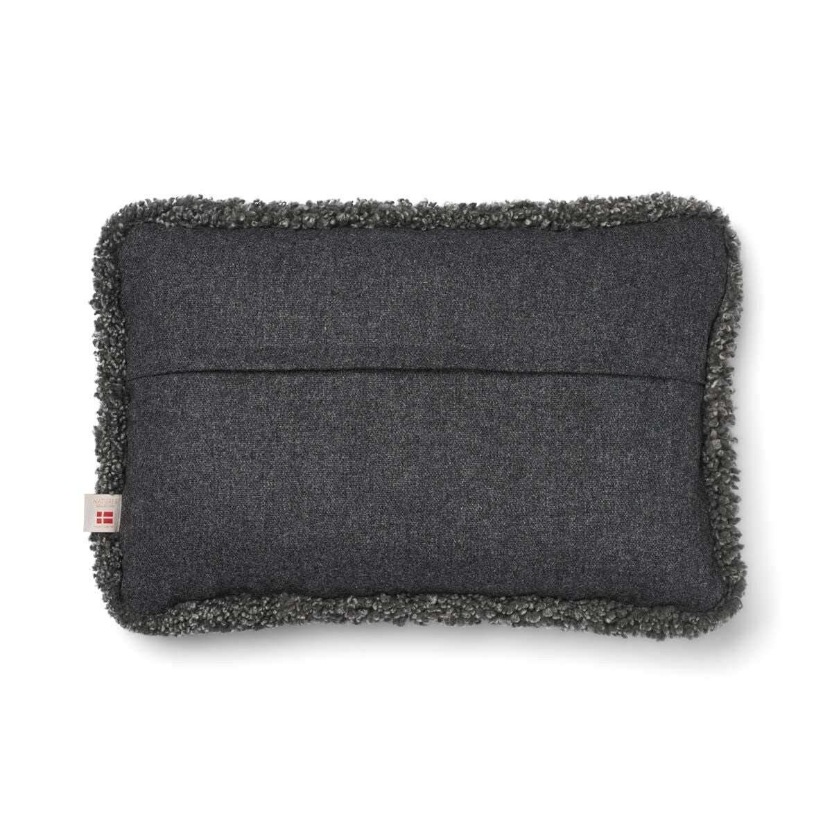 Coussin en laine courte de mouton | garniture SW | 34x52 cm Roche/Graphite
