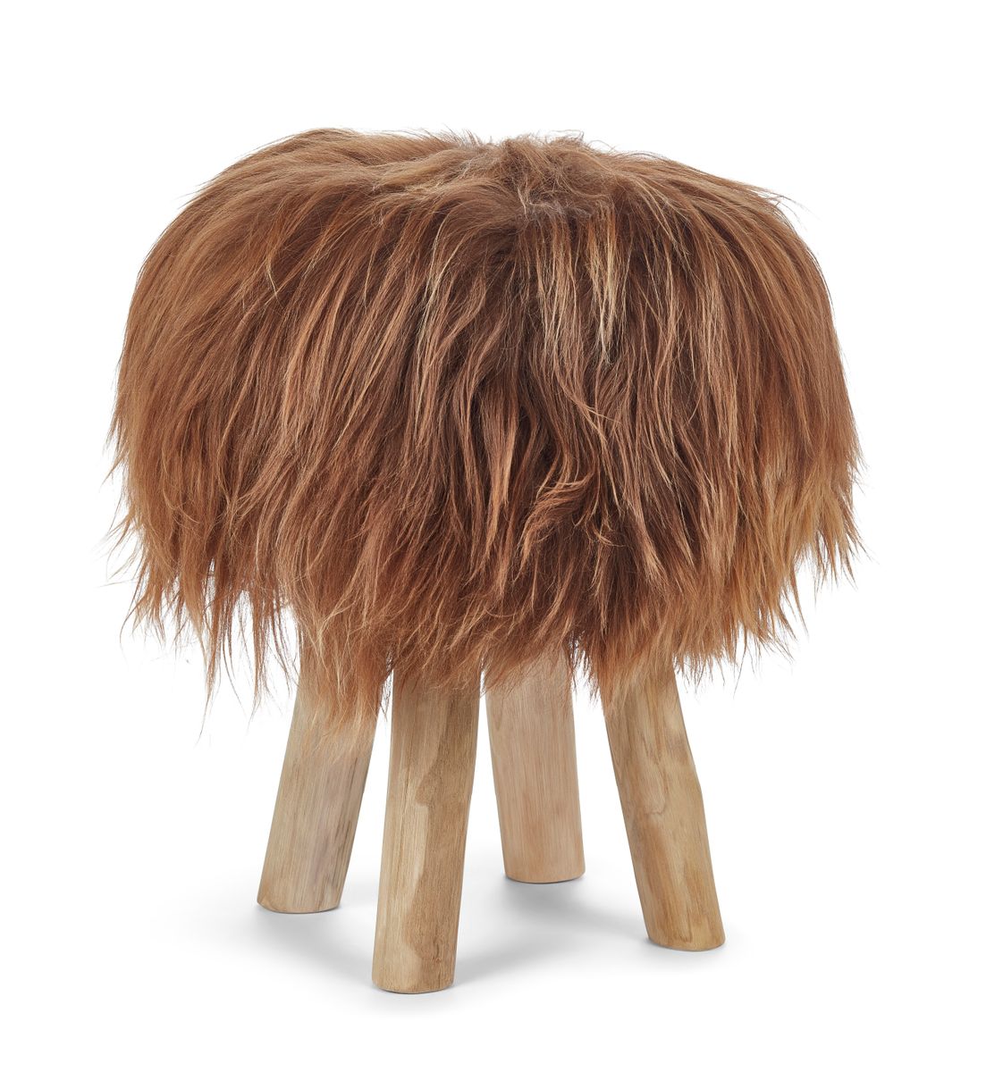 Dessus de tabouret en peau de mouton islandaise Marron Rouillé