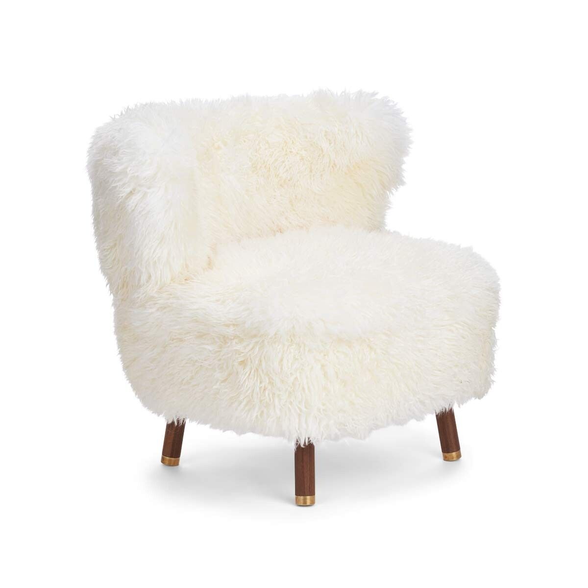 Emil Lounge Chair | Brass | Long Wool