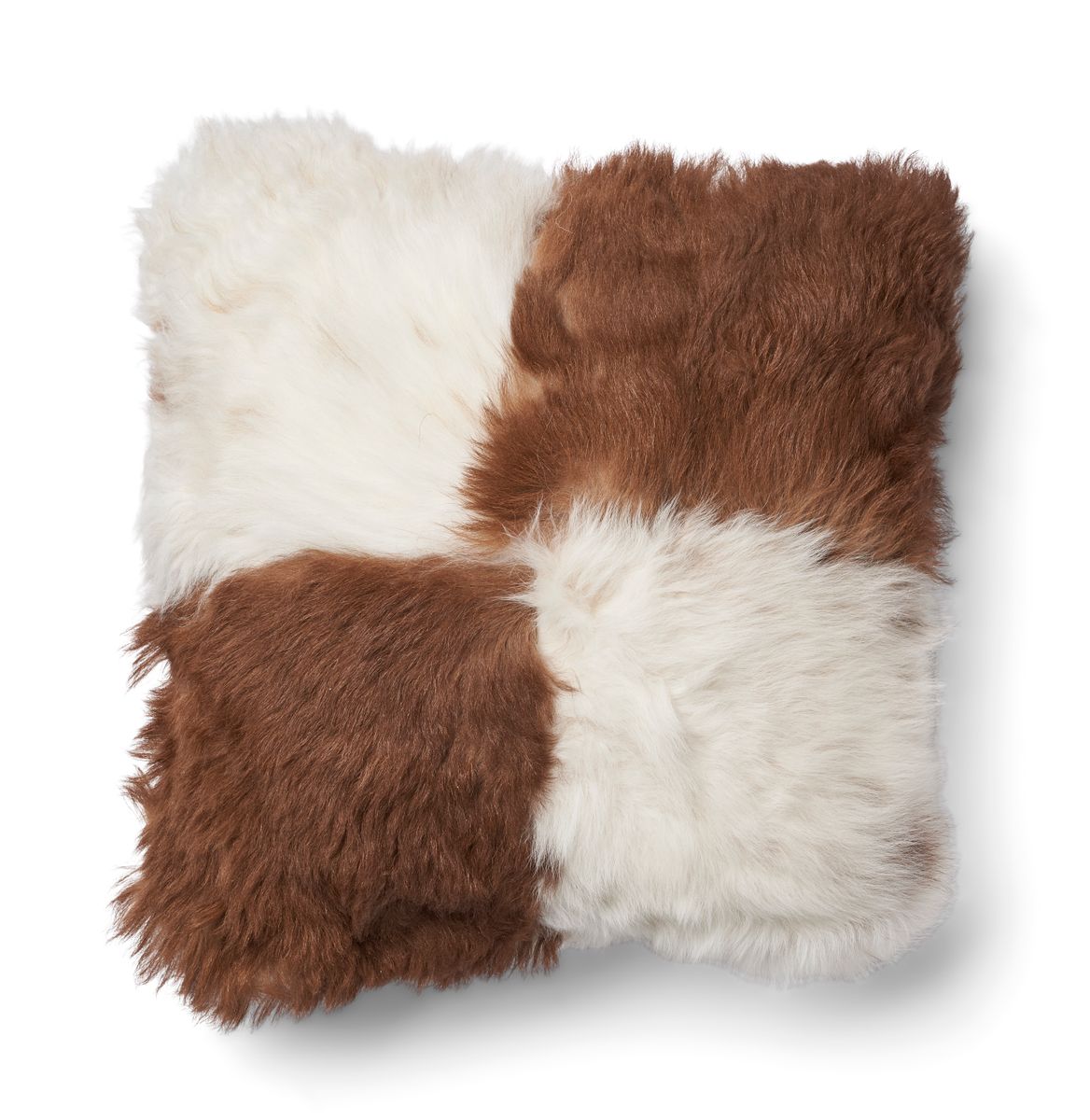 Coussin agneau Toscana | double face Mélange brun/beige