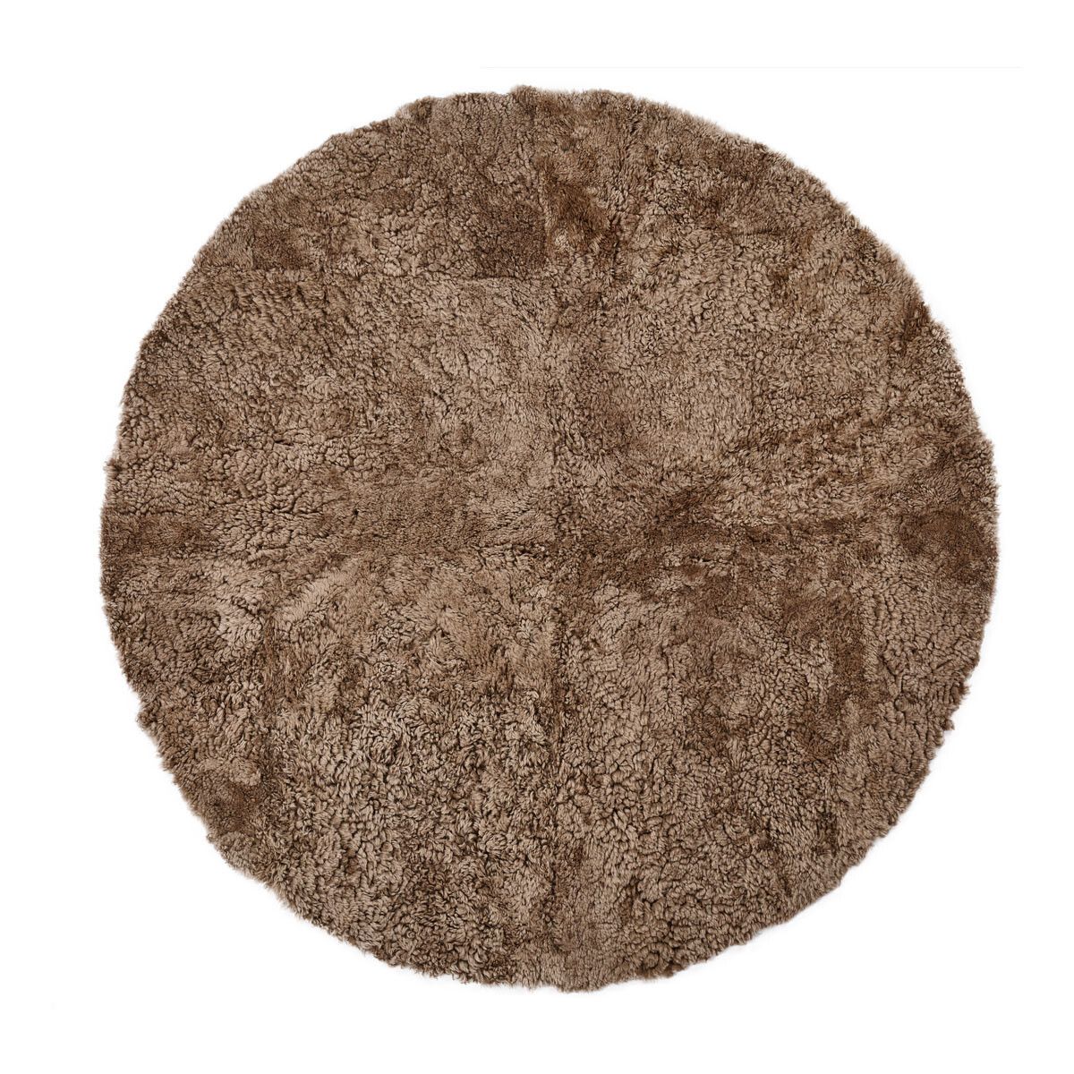 Short Wool Curly Sheepskin Design Rug | Ø140 cm