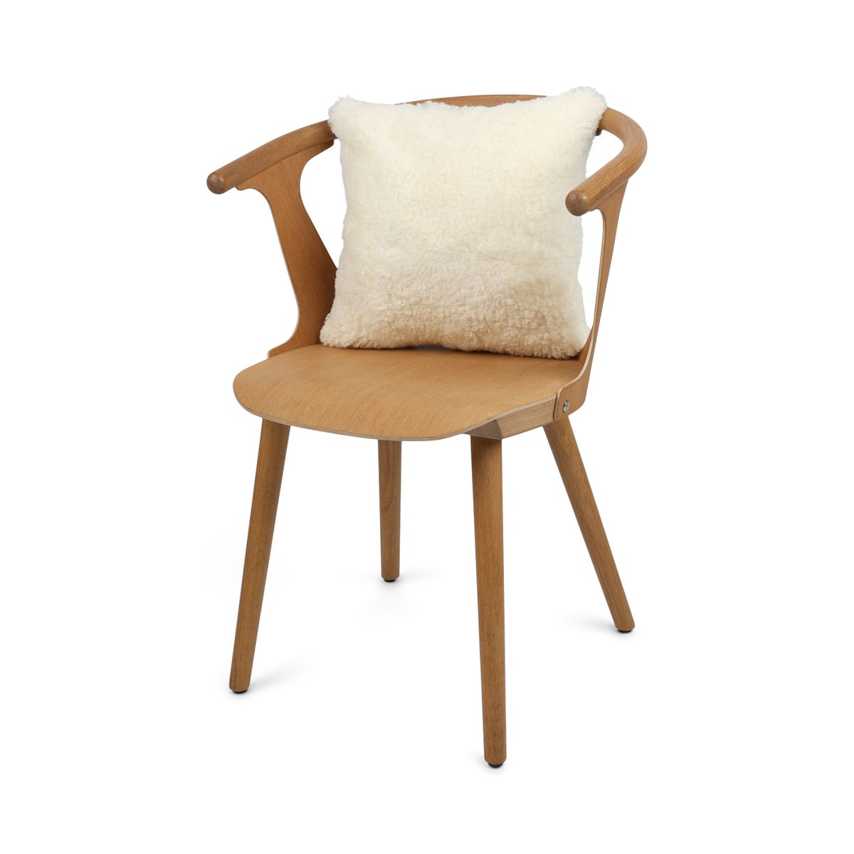 Coussin en peau de mouton | Laine courte | Nouvelle-Zélande | 40x40 cm Blanc