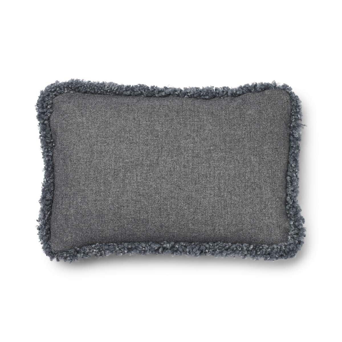 Coussin en laine courte de mouton | garniture SW | 52x52 cm | 34x52 cm Pierre/Gris clair