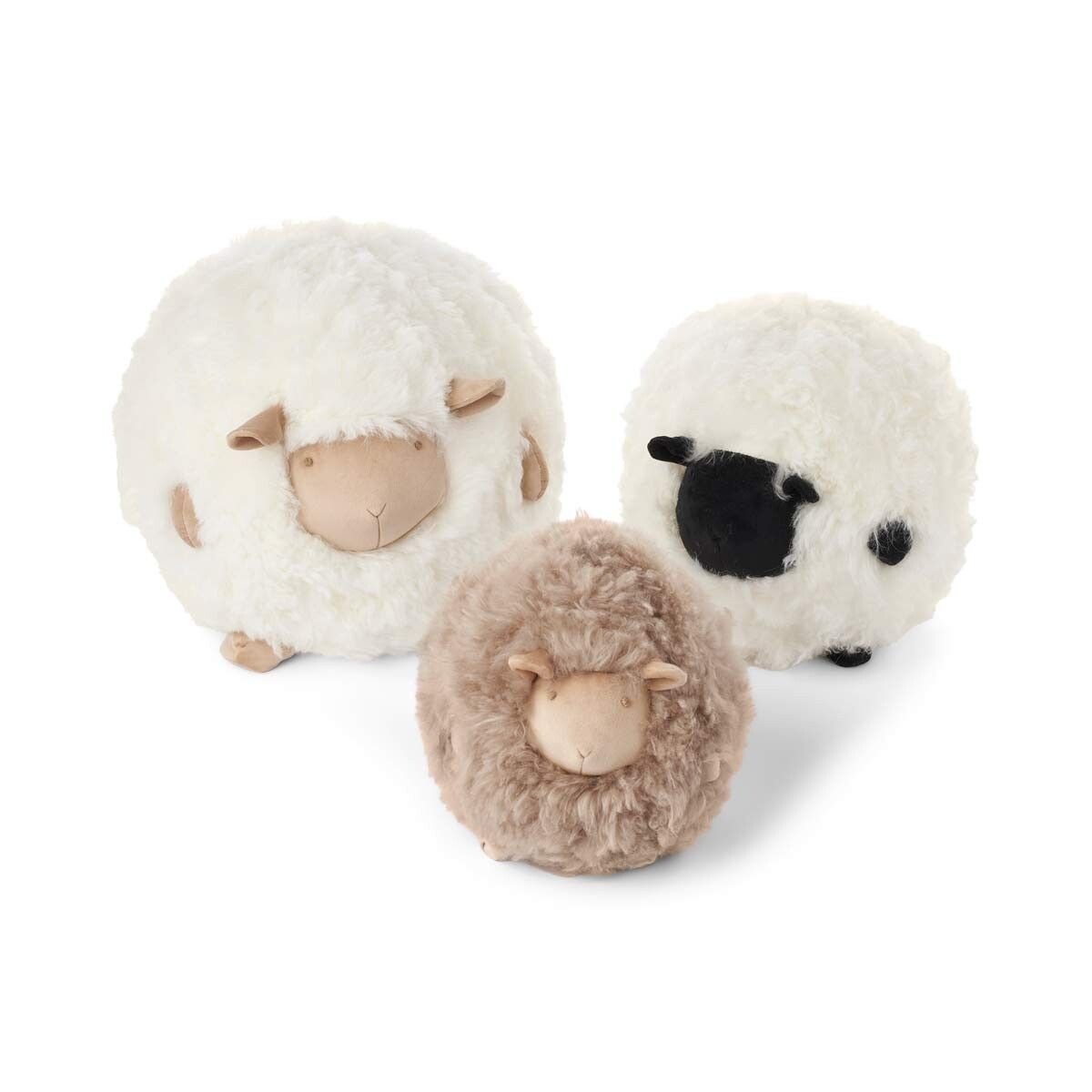 Coussin mouton mignon Ø20 Beige/Blanc