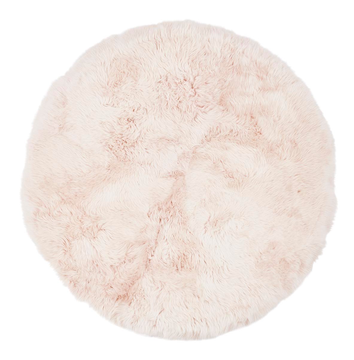 Tapis design en peau de mouton longue laine | D180 cm | D250 cm Candy