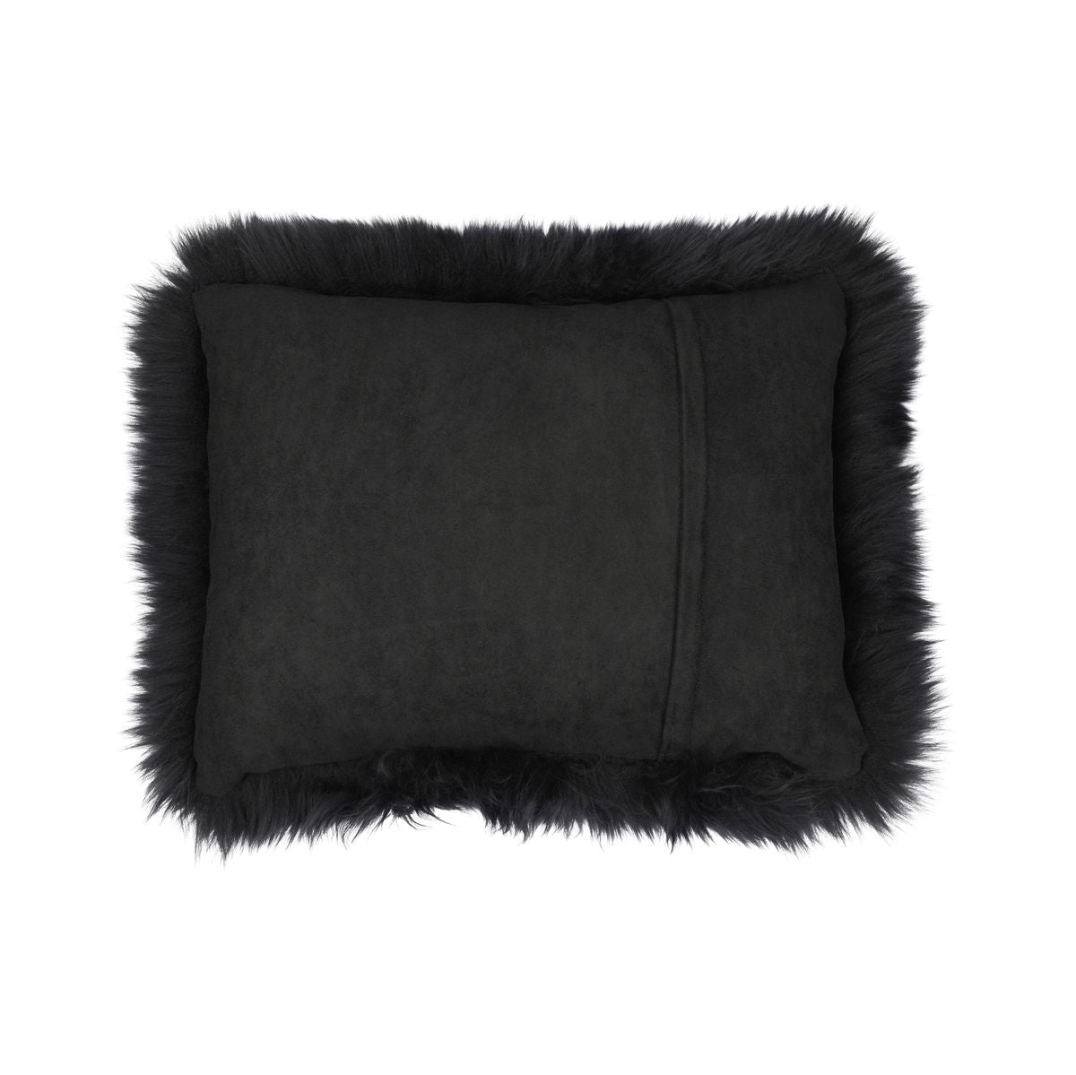 Coussin en peau de mouton | Laine longue | Nouvelle-Zélande | 35x45 cm Noir