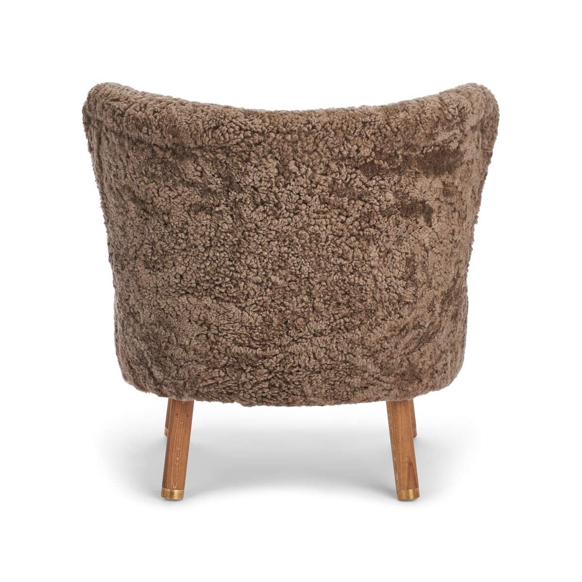 Fauteuil lounge Emil | Laine courte Taupe