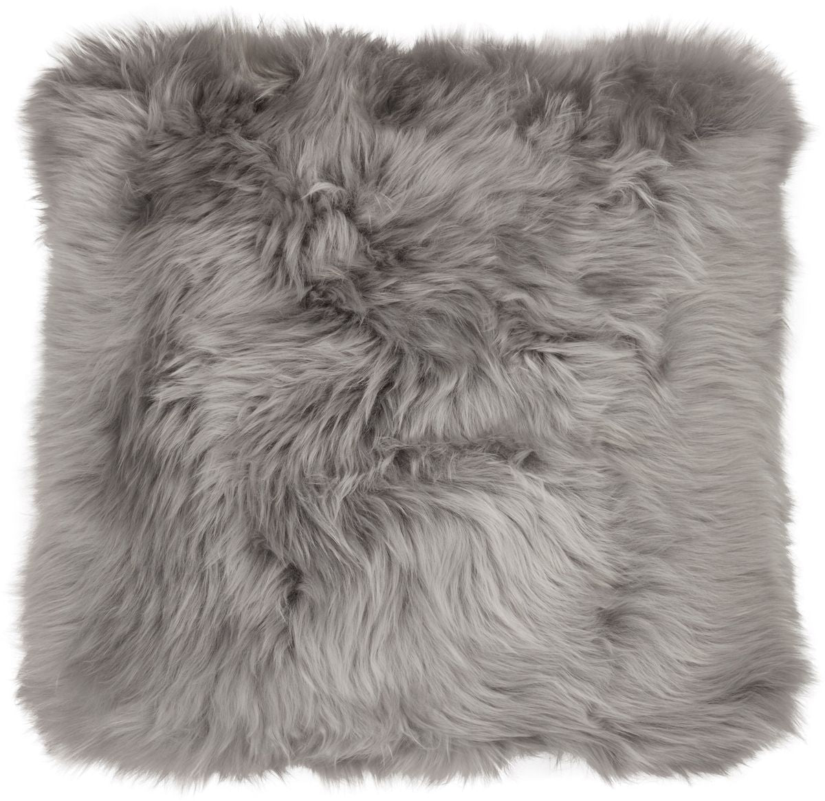 Coussin en laine de mouton longue | Laine longue | Support en cuir | 50x50 cm