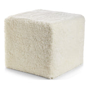 Pouf en peau de mouton bouclée | Laine courte