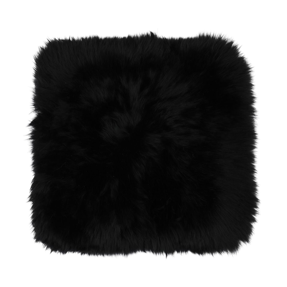 Housse de coussin de siège | Laine longue | Nouvelle-Zélande | 40x40 cm Noir